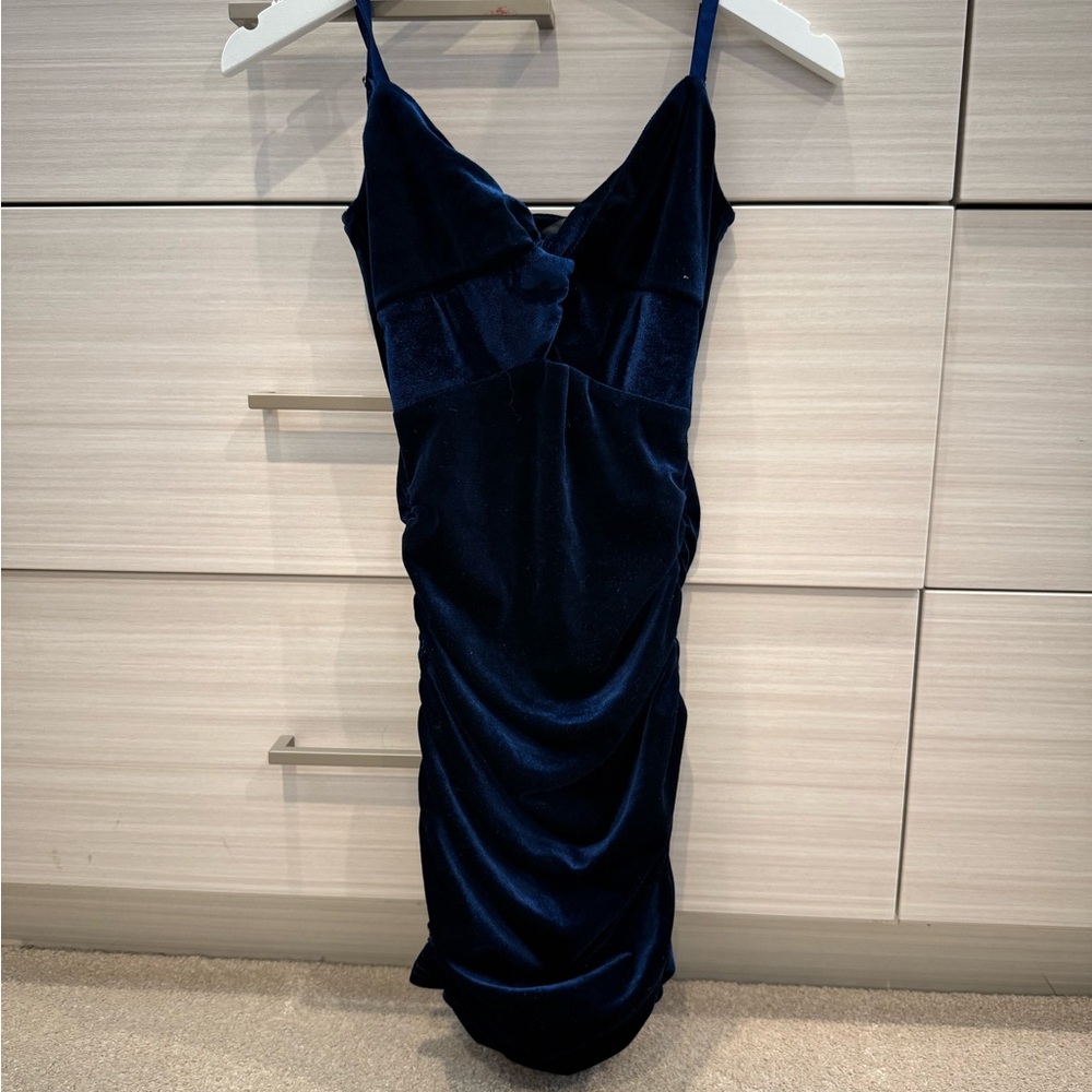 Katie j nyc velvet blue girls dress euc